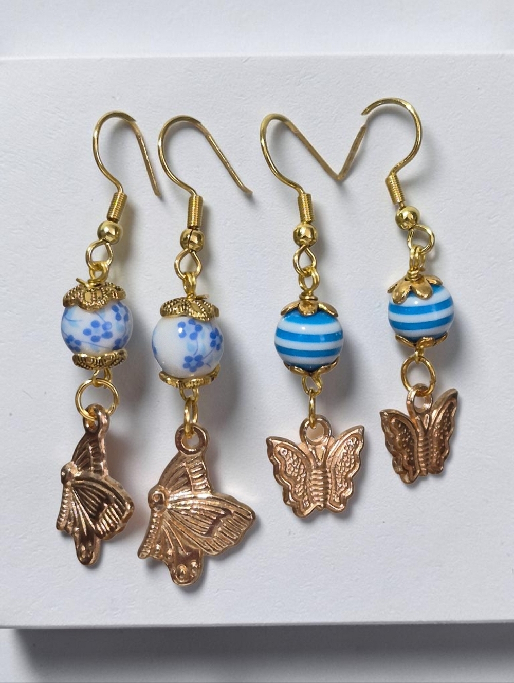 Handcrafted One Of A Kind Set Of Butterfly Earrings